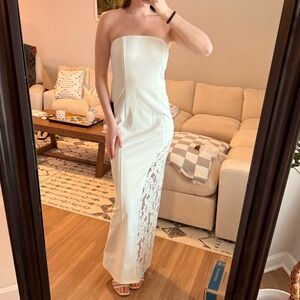 Lulu's Strapless White Lace Dress Size M